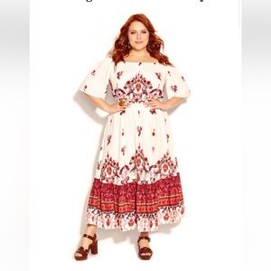 NWT City Chic BoHo Maxi Ivory Angel size 22